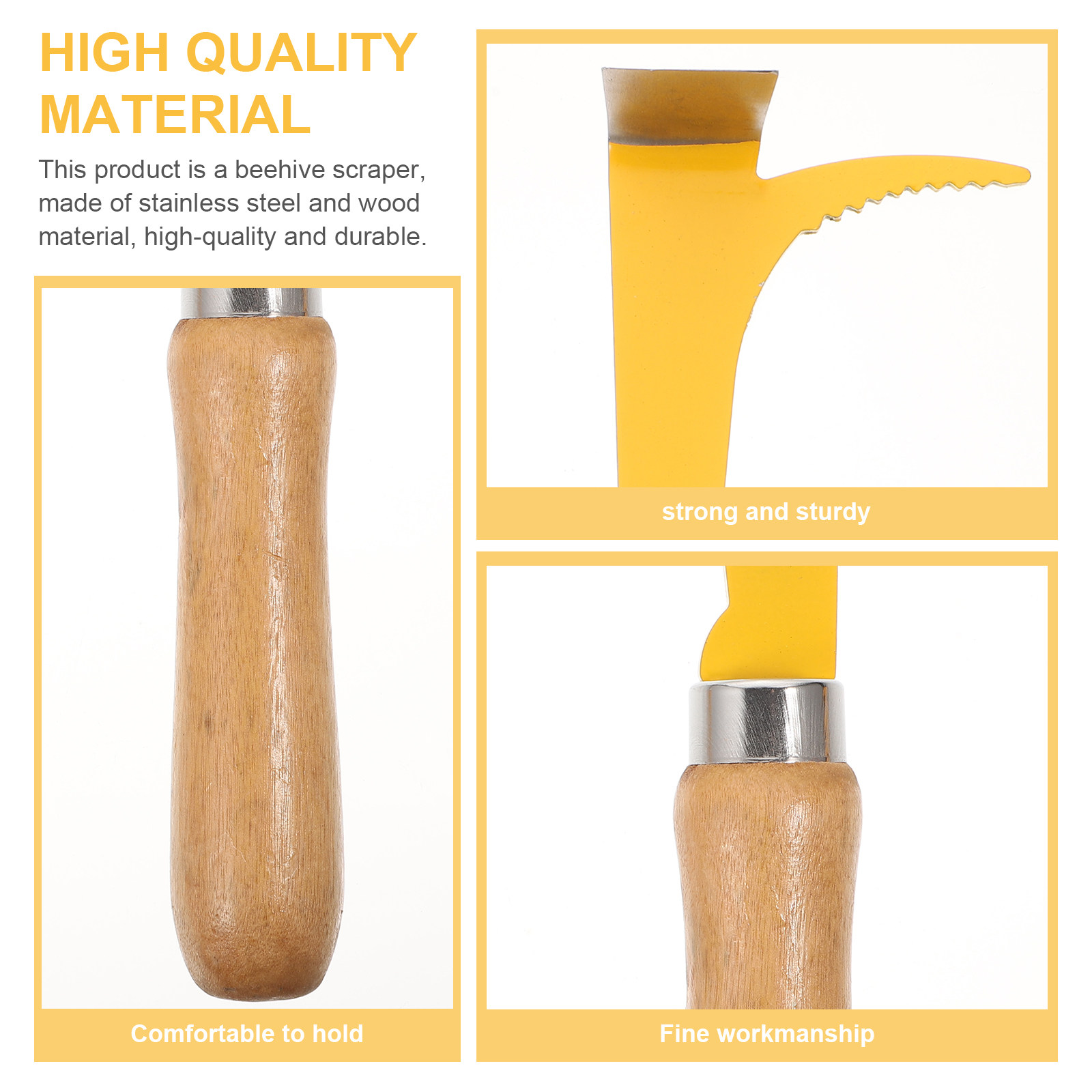 2Pcs Wood Handle Beehive Scrap - Beehive Frame Wax ulasan dan harga